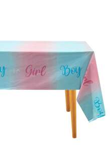 1 pieza Mantel de mesa para revelación de género rosa y azul, mantel desechable, mantel impermeable, suministros para fiestas, cubierta de mesa de plástico impermeable, decoración del comedor, decoración de fiestas, decoración de mesa - Multicolor - Ver 6