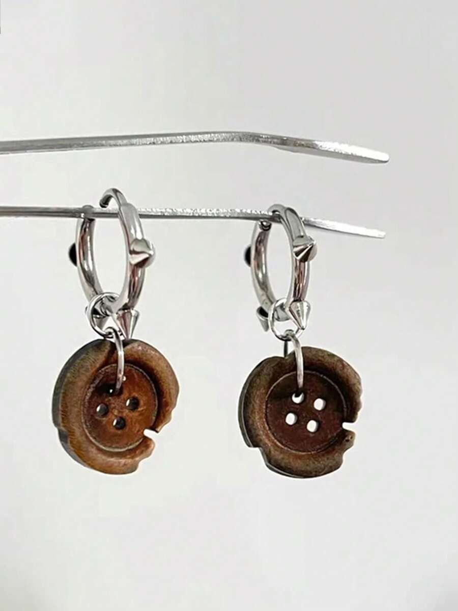 1 Par De Pendientes Hendidura Estilo Post-apocalíptico Y2k De Joyería Estética Para Mujeres - Multicolor - Ver 1
