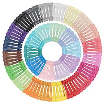 50 förpackningar färgglada hårspännen, 50 st 2 tums hårspännen Metall Snap hårspännen Candy Color Hårtillbehör för barn Tonåringar, småbarn, flickor