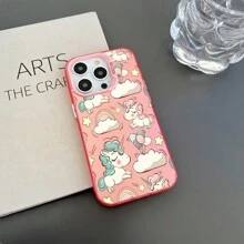 1 Miếng Màu hồng Kỳ lân Chống trượt Chống sốc Ốp lưng & bao da điện thoại Tương thích với iPhone - hồng[0] - Xem 5