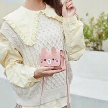 1 pieza Nueva selección multicolor Bolso de hombro mini de moda, Monedero lindo para niña pequeña, Bolso de dibujos animados fresco y dulce con ropa hermosa, Bolso cruzado sencillo para niña, Bolso para pañuelos y llaves, Bolso cuadrado pequeño de moda, Bolso de regalo de cumpleaños para niños - Multicolor - Ver 5