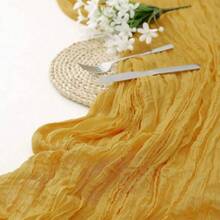 Balinese Gauze Crinkle Table Runner, European Style Linen Tablecloth Bohemian Style Table Runner For Wedding, Birthday, Party Decoration 180cm/70.87 Inch 300cm/118.11 Inch (1pc)