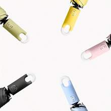 1支時尚簡約可摺疊勾子手柄雨傘 - 紫色 - 查看 6