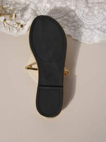 2024 Thiết kế mới Của phụ nữ Bằng phẳng Dép tông Với In bướm - Vàng - Xem 8