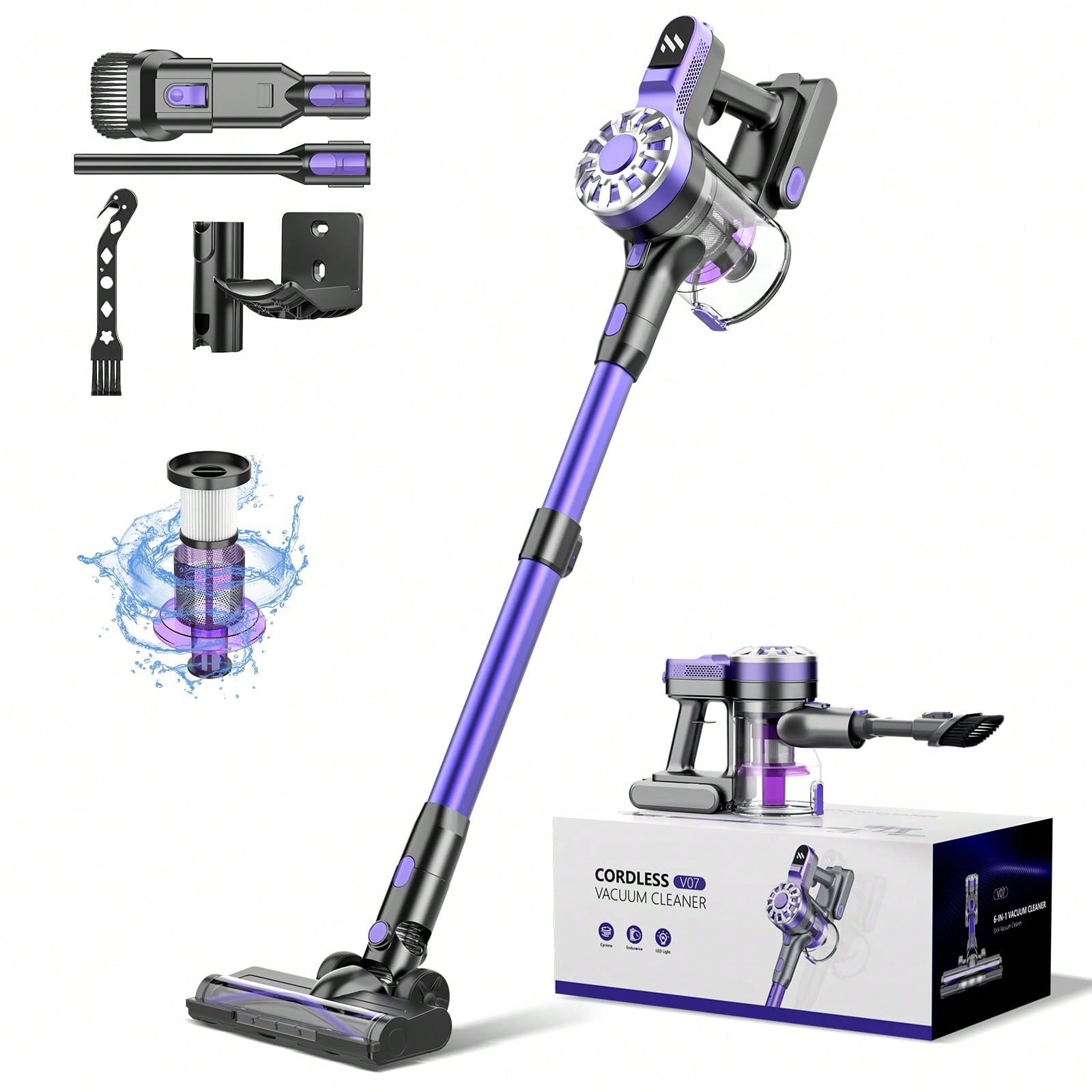 Aspirateur Sans Fil, Aspirateur Portable, Aspirateur Avec Une Tasse À Poussière De 1,2l Et Un Moteur Sans Balais De 80 000 Prm, Aspirateur Balai