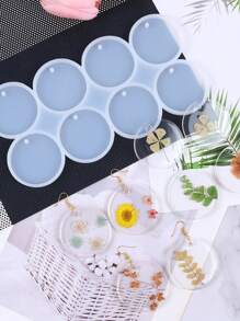 1 Pc Round Pendants Resin Mold Diy Crystal Epoxy Earring Charms Silicone Mold For Jewelry Making Keychain Tag Casting