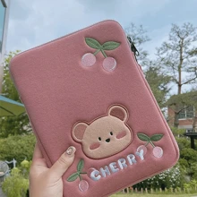 笔记本电脑包，笔记本电脑保护套，兼容 iPad 保护套，商务、旅行、学校、大学，11/14/15.6 英寸，带口袋，带拉链，便携，可爱，卡通，熊秋季大学必备女士笔记本电脑包 书包笔记本电脑保护套返校笔记本电脑保护套防水男士笔记本电脑包 - 粉色 - 查看 4