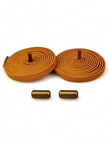 1對彈性網格多彩扣鞋帶,帶金屬膠囊,適用於懶人