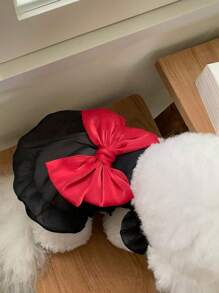 1 件装宠物服装夏季蝴蝶结礼服网眼裙适合泰迪、比熊、狗和猫 - 香檳色 - 查看 4