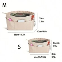 1pc Nylon Purse Organizer Tote Handbag 13 Pockets Cosmetic Bag Toiletry Bag Organiser