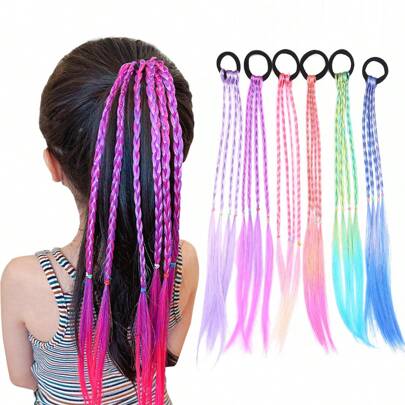 2PCS Children's Hair Accessories, Wigs, Braids, Headwear, Cute Girls, Dreadlocks, Hair Ropes, Little Girls, Hair Loops