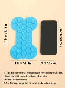 1入骨形矽膠貓狗舔食墊,慢餵養和吸力設計的寵物餵食墊 - 藍色 - 查看 5