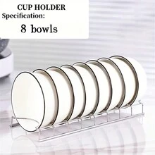 1 Supporto Per Piatti, Supporto Verticale Per Asciugare I Piatti In Acciaio Inossidabile, Porta Coperchi Multi-linea Per Pentole Da Riporre Sul Ripiano, Per Piatti, Pentole, Padelle E Taglieri, Organizzatori E Contenitori Da Cucina, Accessori Da Cucina - Argento - Visualizzare 3