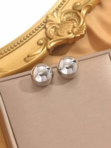 1雙迷你、簡單、時尚、耐配的鋼珠耳針。涼感色調,女性日常穿戴的可愛飾品 - 金色 - 查看 4