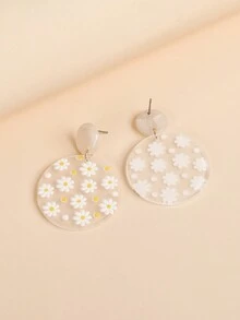 1 đôi Đúng mốt Phong cách Điền viên Acrylic Trong sáng & Hình học Váy rộng & Giống cúc Dangle Hoa tai - Nhiều màu - Xem 2