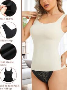 LODAY Compression Tank Tops  For Women Tummy Control Camisole With Built In Bra Workout Tops Seamless Body Shaper Shapewear Waist Trainer Corset - Nhiều màu - Xem 3