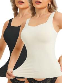 LODAY Compression Tank Tops  For Women Tummy Control Camisole With Built In Bra Workout Tops Seamless Body Shaper Shapewear Waist Trainer Corset - Nhiều màu - Xem 1