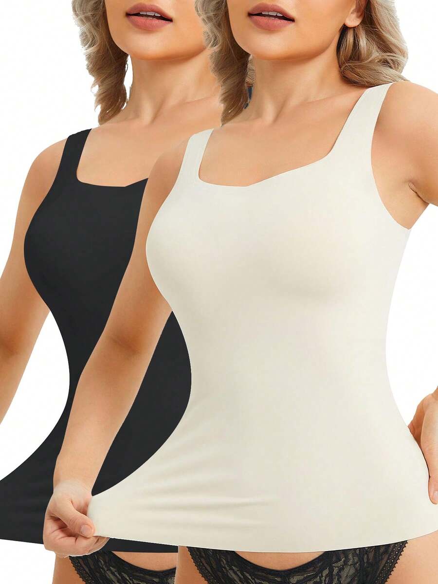 LODAY Compression Tank Tops  For Women Tummy Control Camisole With Built In Bra Workout Tops Seamless Body Shaper Shapewear Waist Trainer Corset - Nhiều màu - Xem 1