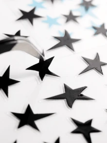 2pcs White Black Stars Nails Stickers 3D Asymmetric Pentagram Nail Decals Manicure Ornaments - Multicolor - View 4