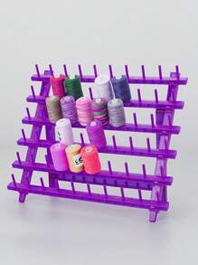 60-Spool Thread Rack, Plastic Thread Holder Sewing Organizer For Sewing, Quilting, Embroidery, Hair-Braiding Plastic Thread Rack/Thread Holder(Purple) - Purple - View 5