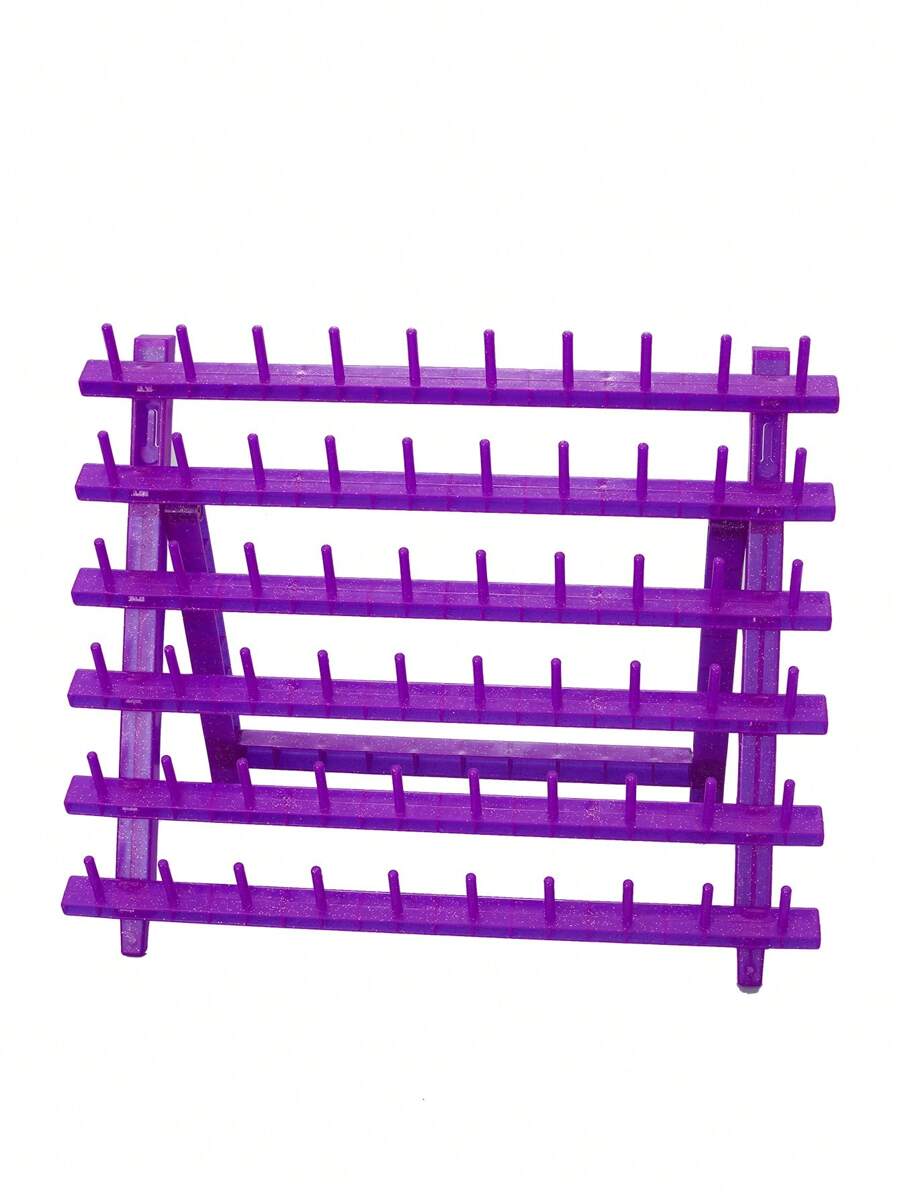 60-Spool Thread Rack, Plastic Thread Holder Sewing Organizer For Sewing, Quilting, Embroidery, Hair-Braiding Plastic Thread Rack/Thread Holder(Purple) - Purple - View 1