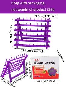 60-Spool Thread Rack, Plastic Thread Holder Sewing Organizer For Sewing, Quilting, Embroidery, Hair-Braiding Plastic Thread Rack/Thread Holder(Purple) - Purple - View 2