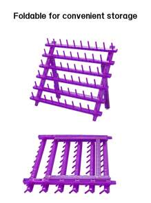 60-Spool Thread Rack, Plastic Thread Holder Sewing Organizer For Sewing, Quilting, Embroidery, Hair-Braiding Plastic Thread Rack/Thread Holder(Purple) - Purple - View 4
