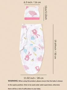 3pcs Caps And 3pcs Swaddle Blankets Set, Suitable For Infants Love Valentine