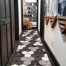 1pc Long Hallway Living Room Rug Imitation Cashmere Rug, Non-Slip Mat For Entrance, Water Absorption, Machine Washable - Multicolor - View 5