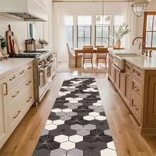 1pc Long Hallway Living Room Rug Imitation Cashmere Rug, Non-Slip Mat For Entrance, Water Absorption, Machine Washable - Multicolor - View 4