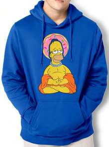 Men Hoodies - 寶藍色 - 查看 1