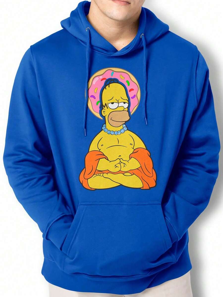 Men Hoodies - 寶藍色 - 查看 1