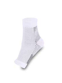 1pair Women's Ultra Breathable & Thin Compression Socks With Open Toe Sports - White - View 3