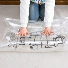 1pc Large/Medium Sized Hanging Vacuum Storage Bag For Down Jackets, Quilts, Clothing And Other Items - Clear - View 4