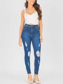 Women Jeans - Màu xanh lam - Xem 3