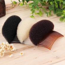 1PC Hair Comb Bun Chignon Padded Comb Invisible Hair Comb Pin Hair Styling Pins Women Women Hair Accessories, oddychająca poduszka Hair Applicator Root Fluffy Hair Clip On Both Sides Heighting Invisible Sponge Back Head Hair Comb Sponge BB Hair Clip Headpiece
