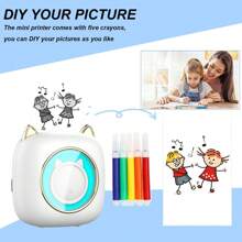 11PCS/SET Sticker Printer - Mini Thermal Printer, Sticker Maker Machine, Portable BT Pocket Phone Printer, Study Supplies For Anatomy Flashcards, DIY Journal, Photos, Notes, Kids Gift - Blue With Breathing Light 11PCS/SET-sticker - View 5