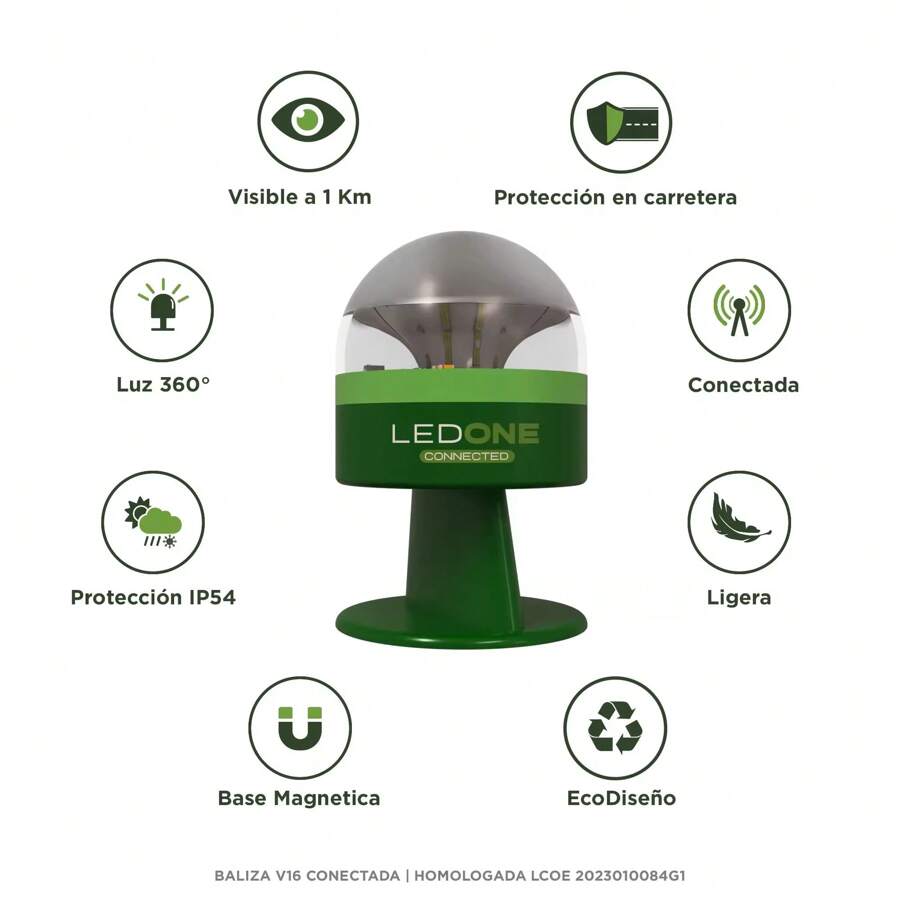 Zerostock LED One Connected - Luz de baliza de emergencia de coche oficial V16 - Aprobado por DGT - ✅ Entrega 48/72h