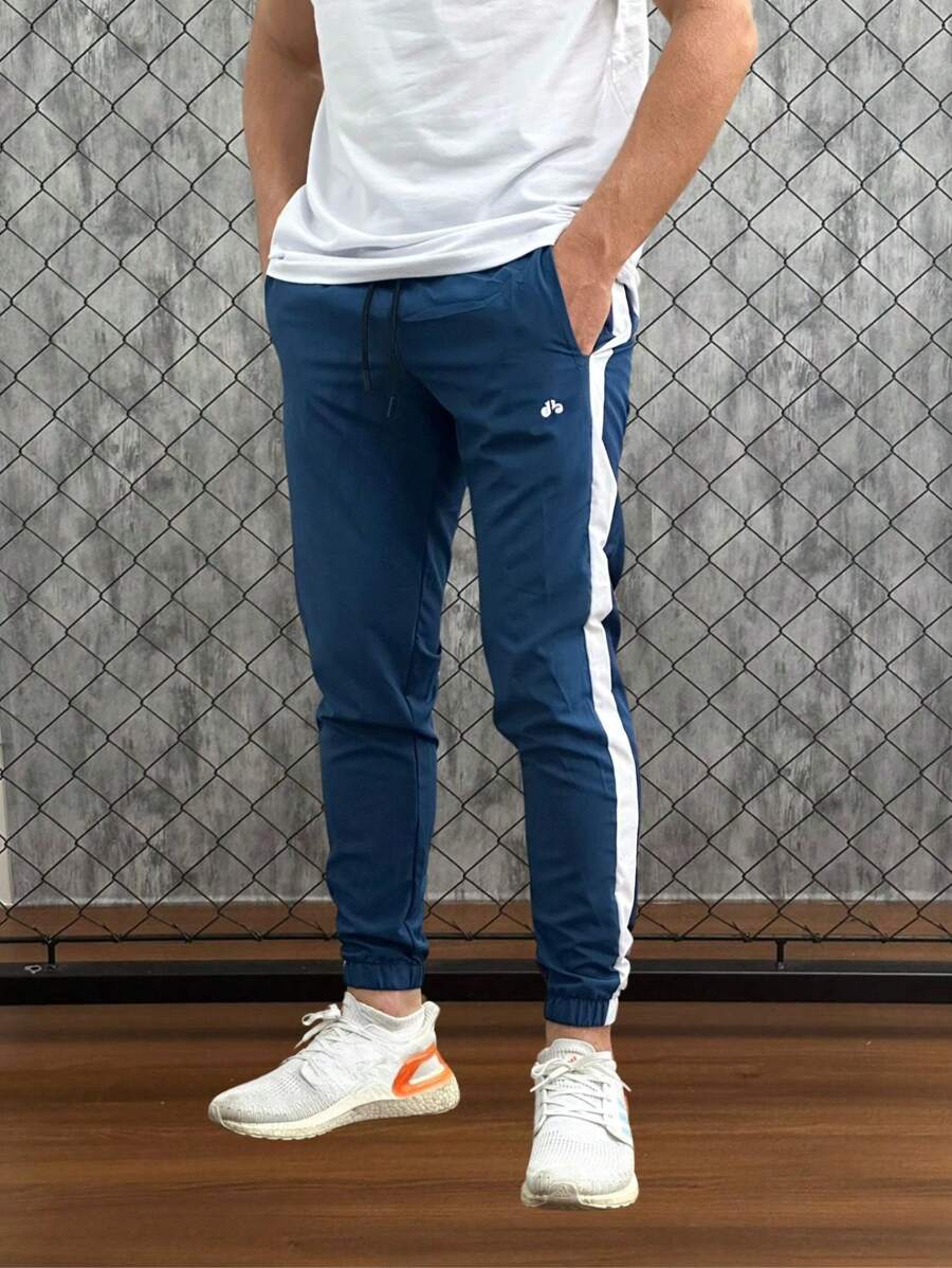 Men Pants - Blue and White - View 1