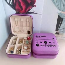 1pc Portable Travel Mini Jewelry Box With Custom Music Code Jewellery Ring Organizer Case Storage Gift Box For Girls Women 12 Colors Optional 10*10*5cm Fashion Birthday Gift For Girlfriend Mother
