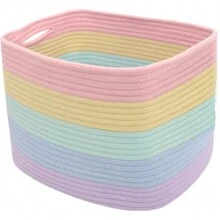 Rainbow Rope Shelf Storage Basket | Classroom Rainbow Basket | Children's Storage Basket | Rainbow Storage Box And Toy Storage Box | Colorful Basket For Baby Room - Multicolor - View 11