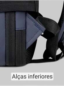 Bolsa Mochila Feminina Masculina Notebook Executiva Usb- Impermeavel viage - Azul - Visão 5