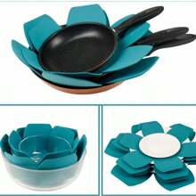 6pcs Hexagonal Non-Woven 26cm Thickened Pan Pad, Table Mat, Insulation Pad - Grey - View 6