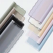 5 Stück/10 Stück/20 Stück wasserdichtes Blumenstraußeinwickelpapier, geeignet für Muttertagsgeschenke, Partydekorationen, Blumenladen-Artikel, Hochzeiten, Geburtstagsgeschenke, DIY - gold umrandet, koreanischer Stil mit Farbverlauf, einfarbig mit Roségold-Rahmen, Schulanfang am Valentinstag