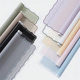 5 piezas/10 piezas/20 piezas Papel de envolver ramos de flores impermeable, adecuado para regalos del Día de la Madre, decoraciones de fiesta, suministros de floristería, bodas, regalos de cumpleaños, DIY - Con borde dorado, estilo coreano degradado, unicolor con marco de oro rosa, Regreso a clases Día de San Valentín