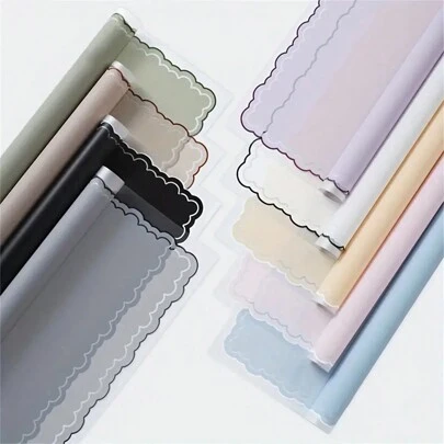 5 件/10 件/20 件防水花束包装纸，适用于母亲节礼物、派对装饰、花店用品、婚礼、生日礼物、DIY - 金边、渐变韩式、纯色配玫瑰金边框、返校情人节