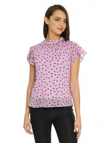 Blusa transparente con top - Morado claro - Ver 3
