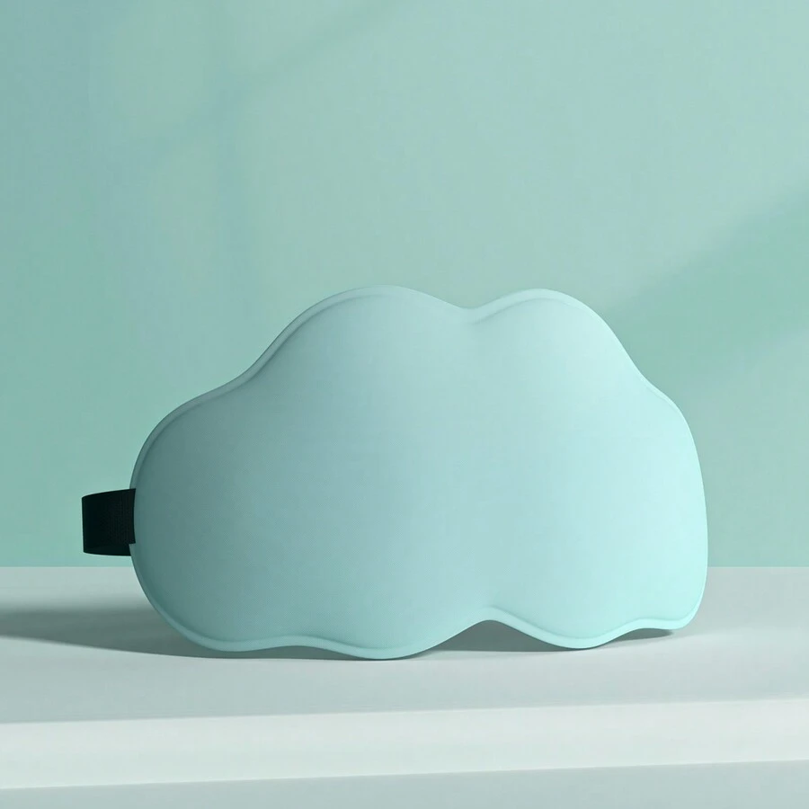 3d藍色雲形眼罩,採用冰絲面料降溫,遮光助眠,可愛女孩頭帶式柔軟舒適,學生佩戴耳朵無壓力