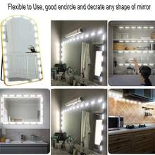 1 Miếng Trắng Led Đèn trang điểm , 42 Hạt , USB Nguồn điện  Chạm Cảm biến , Dài Nhấn Có thể điều chỉnh độ sáng Gương Ánh sáng , Thích hợp Đối với Đang thêm Ánh sáng Đến Phòng tắm ( Gương ) - trắng - Xem 2