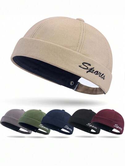 6 Colors Men's Landlord Hat Brimless Caps Hiphop Melon Skin Cap Casual